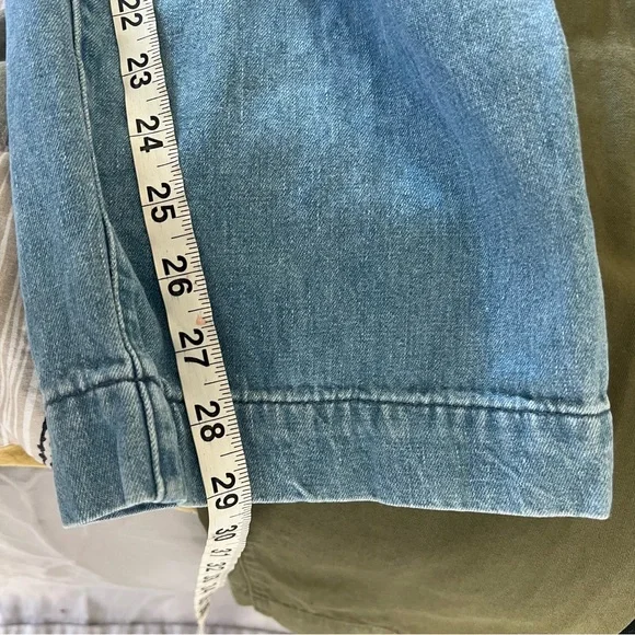 Ayr "The Hooky" High Rise Pleated Cotton/Hemp Size 28 Light Blue - Picture 14 of 15